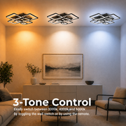 Lustra LED cu telecomanda ELLA 186W, 8 Patrate, lumina Rece/Calda/Neutra, Dimabila, Negru Lustre LED cu Telecomanda Default Title Alessandro Design