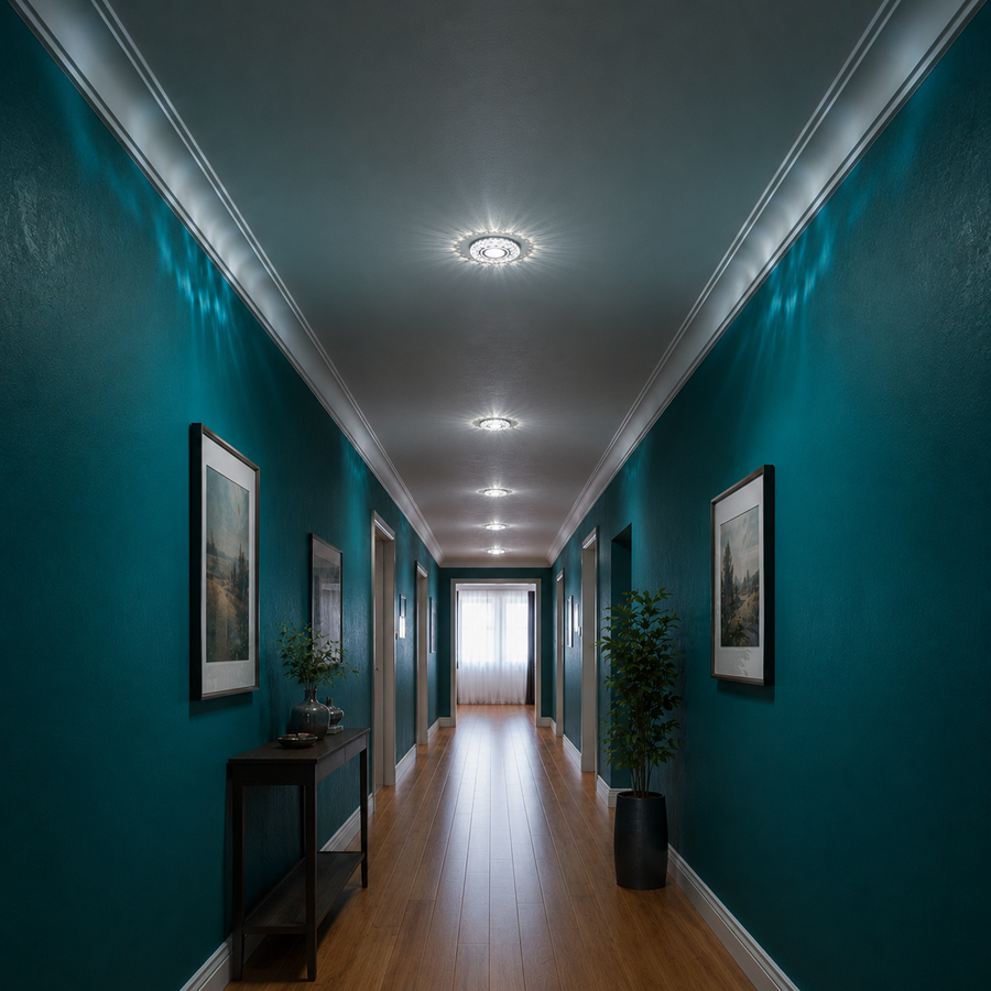 Spot LED ORBITA, 5W, Rotund, Lumina Rece + RGB, Alb, Rasina si Sticla Spot LED Default Title Alessandro Design