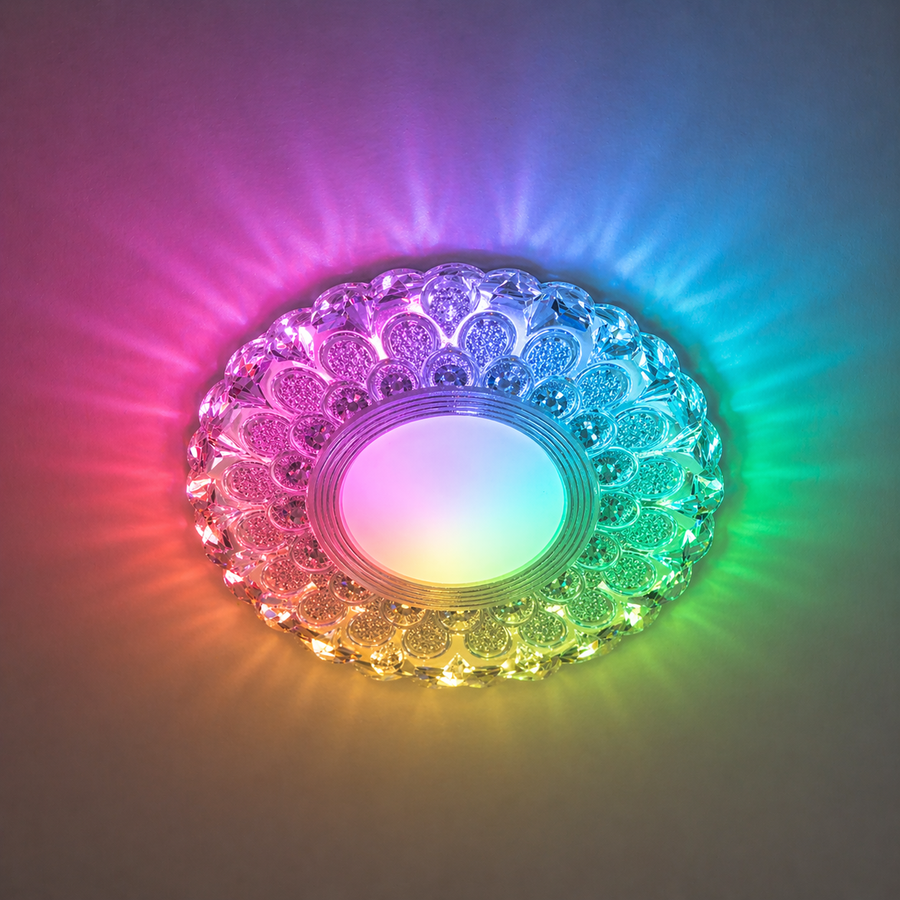 Spot LED ORBITA, 5W, Rotund, Lumina Rece + RGB, Alb, Rasina si Sticla Spot LED Default Title Alessandro Design
