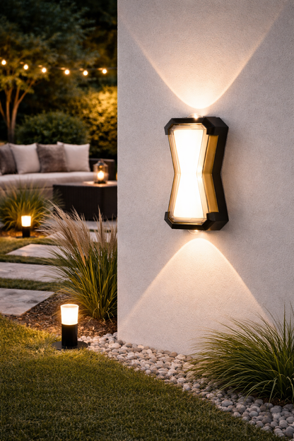 Aplica LED AX216 de Exterior si Interior, 2 Surse x 10W, Metalic, Negru, 3000K Aplice de Exterior Default Title Alessandro Design