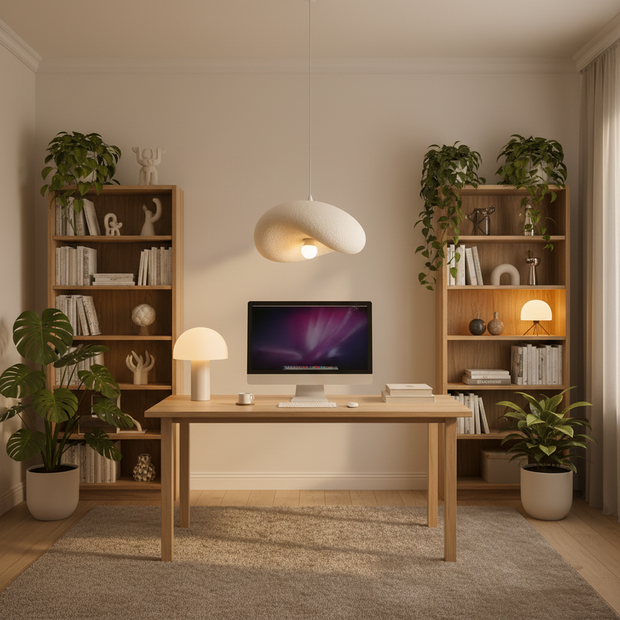 Lustra Moderna FOAMER Nobile, 39 cm, Suspendata, 1 X E27, Alb, Metal si Spuma, Inaltime Reglabila Lustre Clasice Default Title Alessandro Design