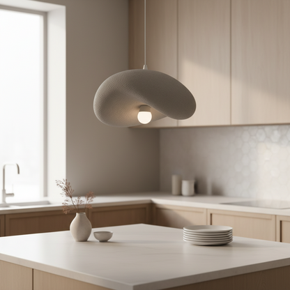 Lustra Moderna FOAMER Nobile, 39 cm, Suspendata, 1 X E27, Gri, Metal si Spuma, Inaltime Reglabila Lustre Clasice Default Title Alessandro Design