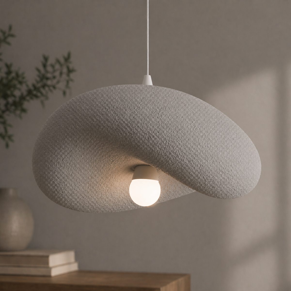 Lustra Moderna FOAMER Nobile, 39 cm, Suspendata, 1 X E27, Gri, Metal si Spuma, Inaltime Reglabila Lustre Clasice Default Title Alessandro Design