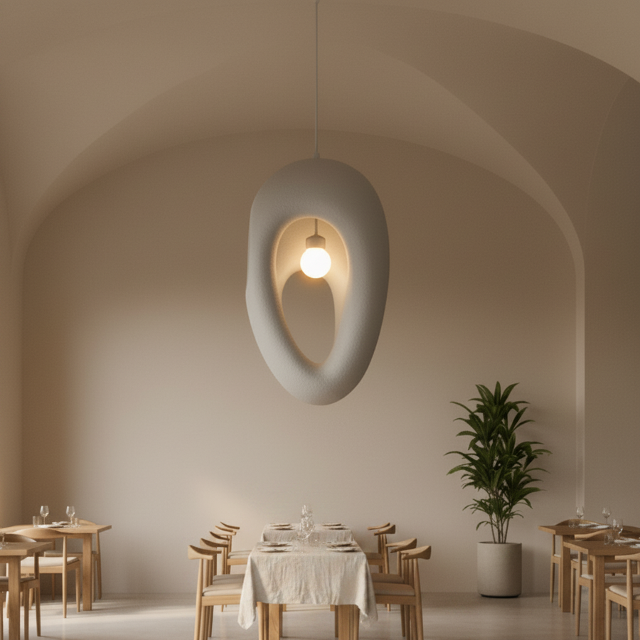 Lustra Moderna EON Eleganza, 49 cm, Suspendata, 1 X E27, Gri, Metal si Spuma, Inaltime Reglabila