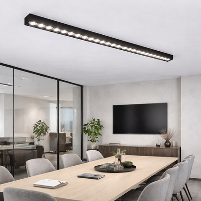 Proiector LED Liniar Aplicat Grilă 48W, Lumina Neutra 4000k, 45 surse, 1.2 metri Plafoniere LED Default Title Alessandro Design