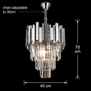 Candelabru Cristal BLOIS Nobile 5xE14, Diametru 40cm, Crom, Inaltime Reglabila Candelabre Cristal Default Title Alessandro Design