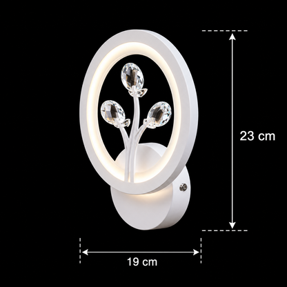 Aplica LED DAISY, 14W, Lumina Rece/Calda/Neutra, Alb cu Cristal Aplice de Interior Default Title Alessandro Design