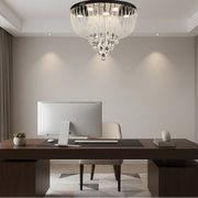 Candelabru LED Cristal MAGE Nobile, 22W, Lumina Calda/Neutra/Rece, Diametru 40cm, Crom Lucios