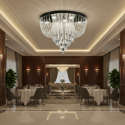 Candelabru LED Cristal MAGE Eleganza, 26W, Lumina Calda/Neutra/Rece, Diametru 50cm, Crom Lucios