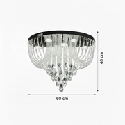 Candelabru LED Cristal MAGE Eleganza, 26W, Lumina Calda/Neutra/Rece, Diametru 50cm, Crom Lucios