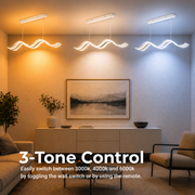 Lustra LED cu Telecomanda, Suspendata AMI 63W, Liniara, Lumina Rece/Calda/Neutra, Alb, Inaltime Reglabila