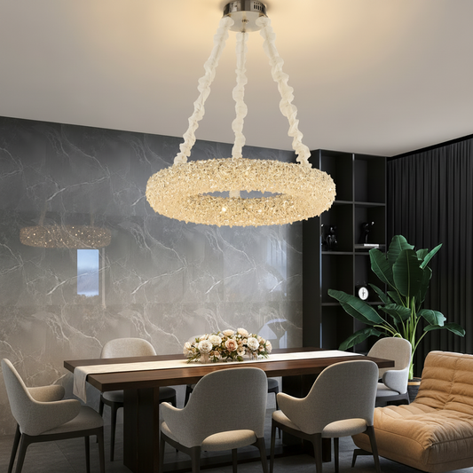 Candelabru Cristal cu Telecomanda, PRAGA Magno, 33W, Lumina Calda/Rece/Neutra, Diametru 55cm, Auriu, Inaltime Reglabila Lustre LED cu Telecomanda Default Title Alessandro Design