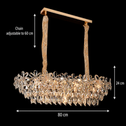 Krištáľový luster Regalis 11x E14, priemer 85 cm, lesklé zlato, nastaviteľná výška, kov a krištáľ