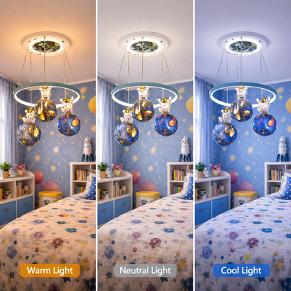 Lustra LED ASTRONAUT 35W, 3xE27, lumina Rece/Calda/Neutra, Alb Lustre Copii Default Title Alessandro Design