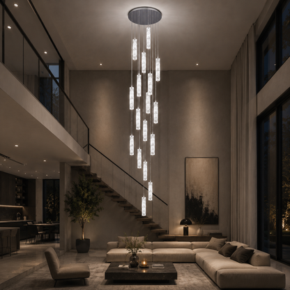LED krištáľový luster 82W 3000K4000K6000K Amiri Priemer 40cm x Výška 300cm