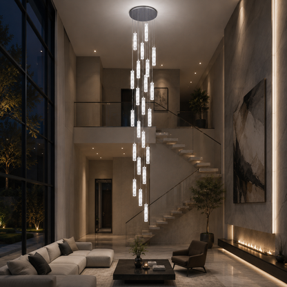LED krištáľový luster 82W 3000K4000K6000K Amiri Priemer 40cm x Výška 300cm