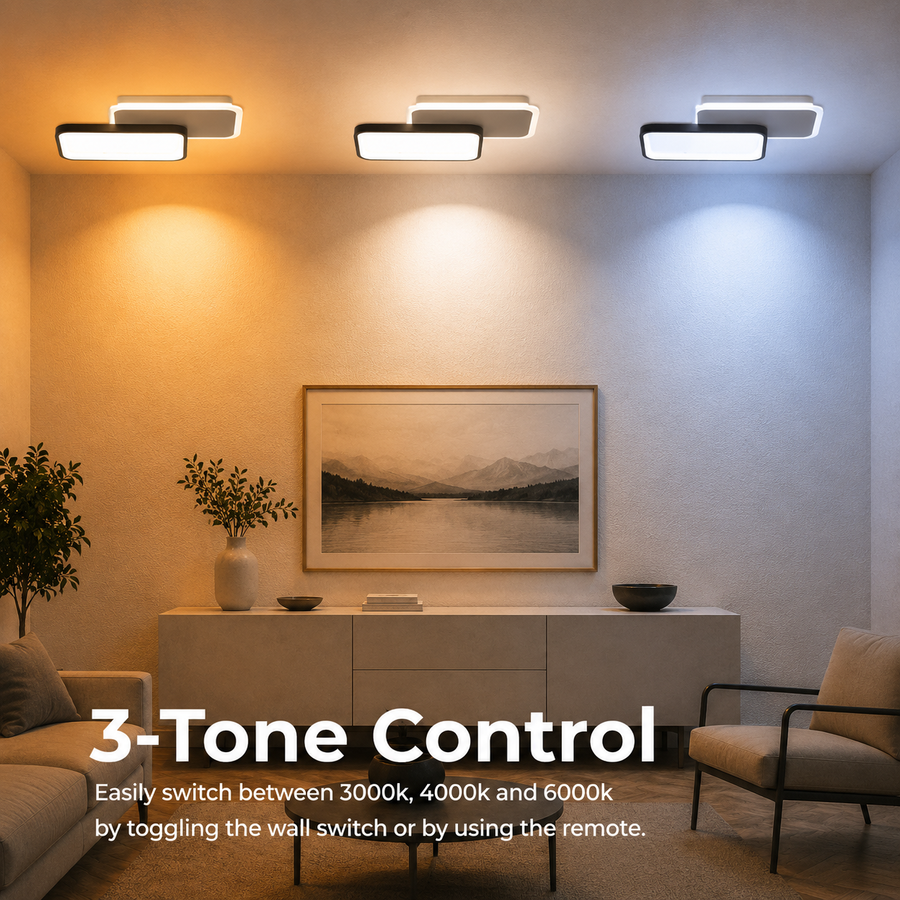 LED luster s diaľkovým ovládaním CAROLINA 50W, 2 Elements, Studené/Teplé/Neutrálne svetlo, Stmievateľné, Čierny
