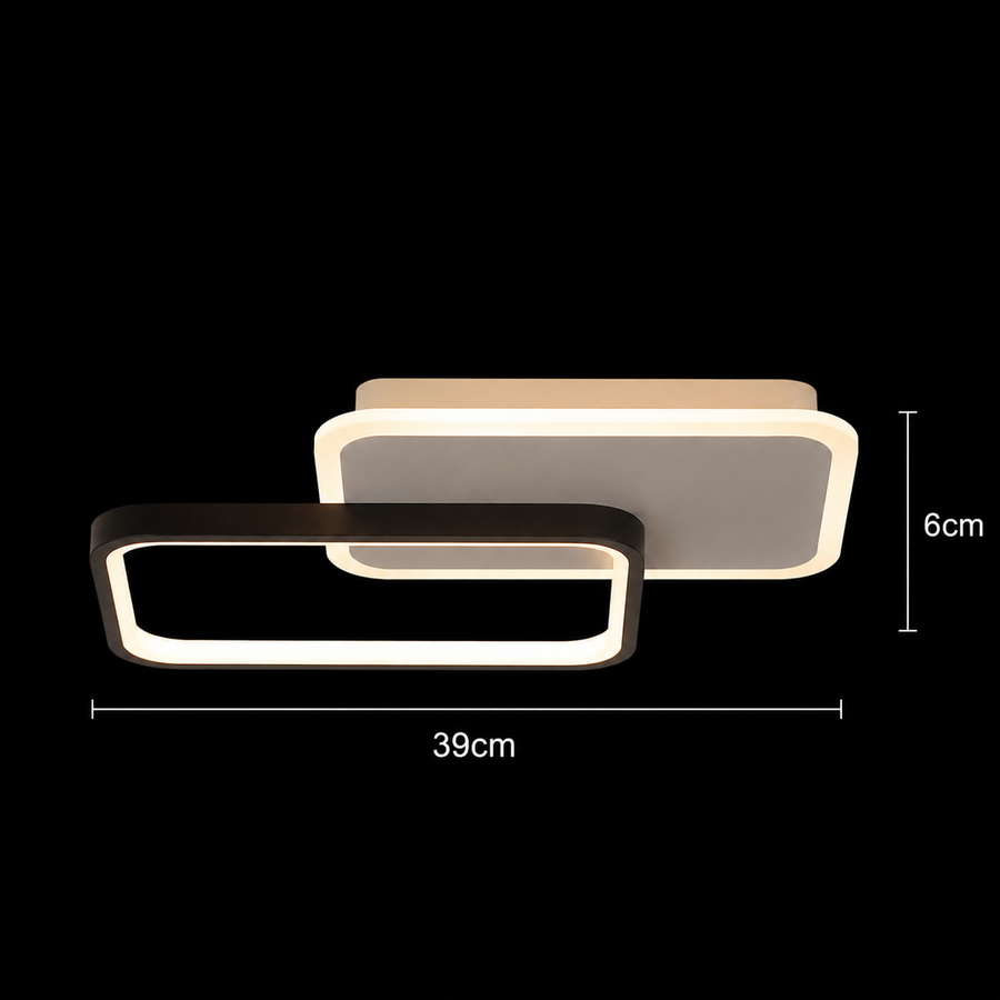 LED luster s diaľkovým ovládaním CAROLINA 50W, 2 Elements, Studené/Teplé/Neutrálne svetlo, Stmievateľné, Čierny
