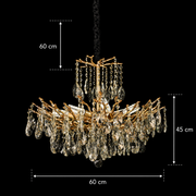 Candelabru Cristal REINA Magno, 6xE14, D60cm, Auriu, Metal si Cristal