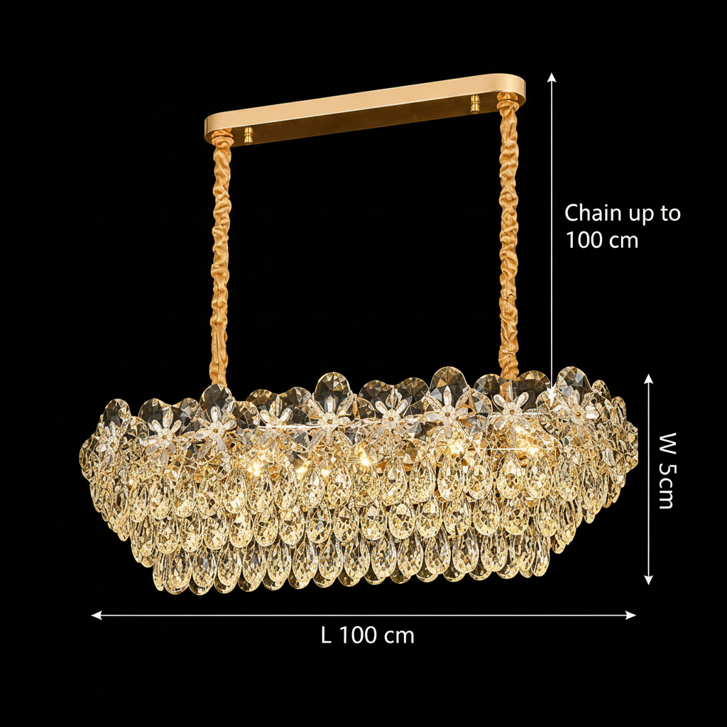 Candelabru Cristal JARDIN Supremo 12xE14, Dimensiune 100x35 cm, Inaltime 35 cm, Auriu Lucios, Inaltime Reglabila, Design Elegant Candelabre Cristal Default Title Alessandro Design