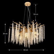 Candelabru Cristal ARBUS Magno, Φ60cm, 8xE14, Auriu, Metal si Cristal