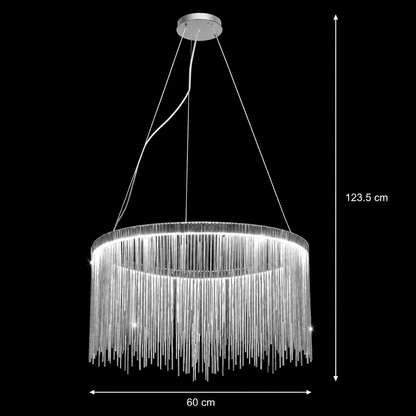 Závesný LED luster s diaľkovým ovládaním ILLUMINA MAGNUS, 38W, studené/teplé/neutrálne svetlo, stmievateľné, lesklý chróm