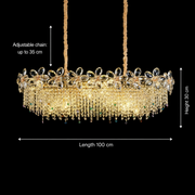 Candelabru Cristal 20xE14, BLOSSOM Imperio 100x40cm, Auriu Lucios, Inaltime Reglabila, Metal si Cristal Candelabre Cristal Default Title Alessandro Design