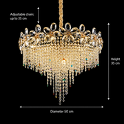Candelabru Cristal BLOSSOM Eleganza, 6xE14, 50cm, Auriu Lucios, Inaltime Reglabila, Metal si Cristal Candelabre Cristal Default Title Alessandro Design