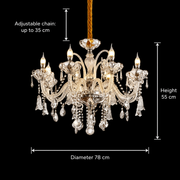 Candelabru Cristal 8xE14, D78cm, Argintiu, Inaltime Reglabila, Metal si Cristal Candelabre Cristal Default Title Alessandro Design