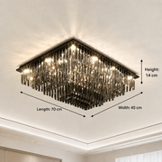 Candelabru Cristal, Brady, 14xE14, Rectangular, Gri Candelabre Cristal Default Title Alessandro Design