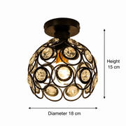 Vera Luster, 1x E27, Priemer 18cm, Čierna, Kovové a Krištáľové Klasické Lustre Predvolený názov Alessandro Design
