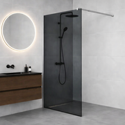 Paravan duș Walk-In 100x195 cm, sticlă securizată 8 mm, gri, profil metalic rezistent Dus Walk-in Default Title Alessandro Design