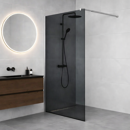 Paravan duș Walk-In 100x195 cm, sticlă securizată 8 mm, gri, profil metalic rezistent Dus Walk-in Default Title Alessandro Design