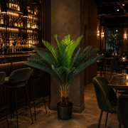 Planta Artificială Copac Tip Palmier, 18 frunze, 95 cm, Verde, cu Ghiveci