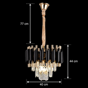 Nobile VERSAILLES krištáľový luster 5xE14, priemer 40 cm, lesklý zlatý a čierny