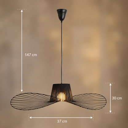 Luster závesný ELIAS 35cm, 1x E27, kov, čierny