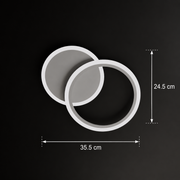 LED luster s diaľkovým ovládaním LUCY 40W, 2 kruhy, studené/teplé/neutrálne svetlo, stmievateľné, biela
