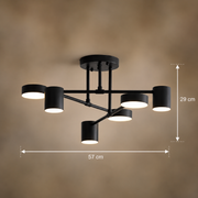 LED luster GALIOS 72W, 6 prvkov, studené/teplé/neutrálne svetlo, čierny