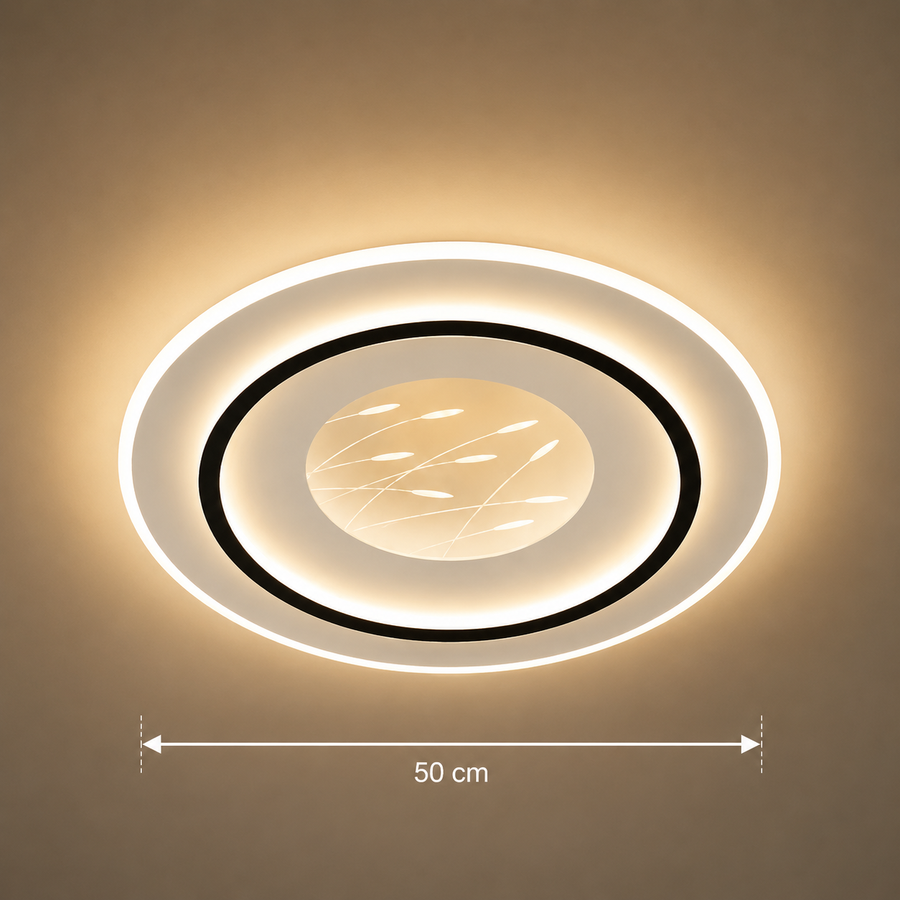 LED luster s diaľkovým ovládaním LINEA 125W, okrúhly, studené/teplé/neutrálne svetlo, stmievateľné, čierny