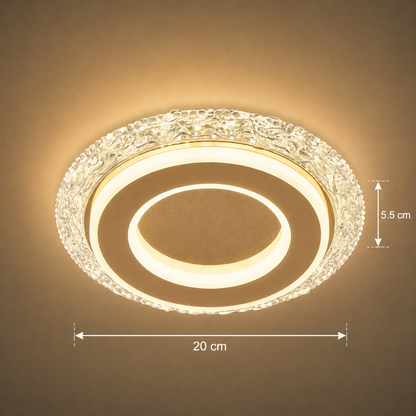 Lustra LED AGOL Petito, 29W, Diametru 20cm, Lumina Calda/Neutra/Rece, Auriu, Metal si Acril