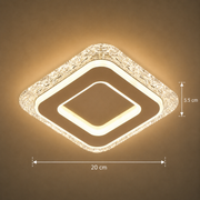 Lustra LED AGOL Petito, 29W, Dimensiune 20x20cm, Lumina Calda/Neutra/Rece, Auriu, Metal si Acril