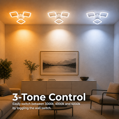 LED luster ERIKA 20W, 3 štvorce, neutrálne svetlo 4000k, biely, kov a akryl