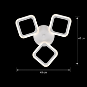 LED luster ERIKA 20W, 3 štvorce, neutrálne svetlo 4000k, biely, kov a akryl