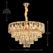 Candelabru Cristal VALMONT Eleganza 8xE14, D50 cm, Auriu, Inaltime Reglabila, Metal si Cristal Candelabre Cristal Default Title Alessandro Design