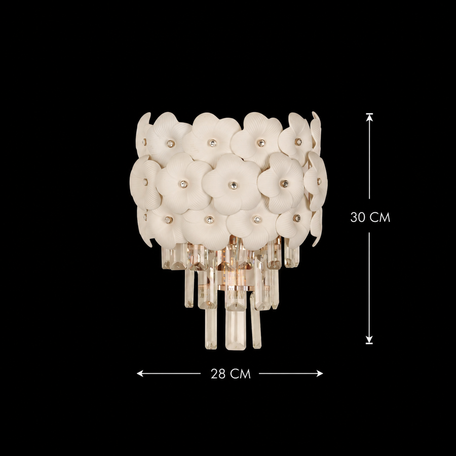 Aplica tip candelabru cristal PETAL 3xE14, 28 cm, Auriu, Inaltime Reglabila, Metal si Cristal Aplice de Interior Default Title Alessandro Design