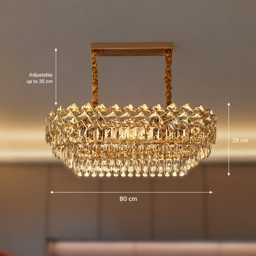 Candelabru Cristal WINDSOR Regalis 10x E14, Auriu Lucios, Inaltime Reglabila Candelabre Cristal Default Title Alessandro Design