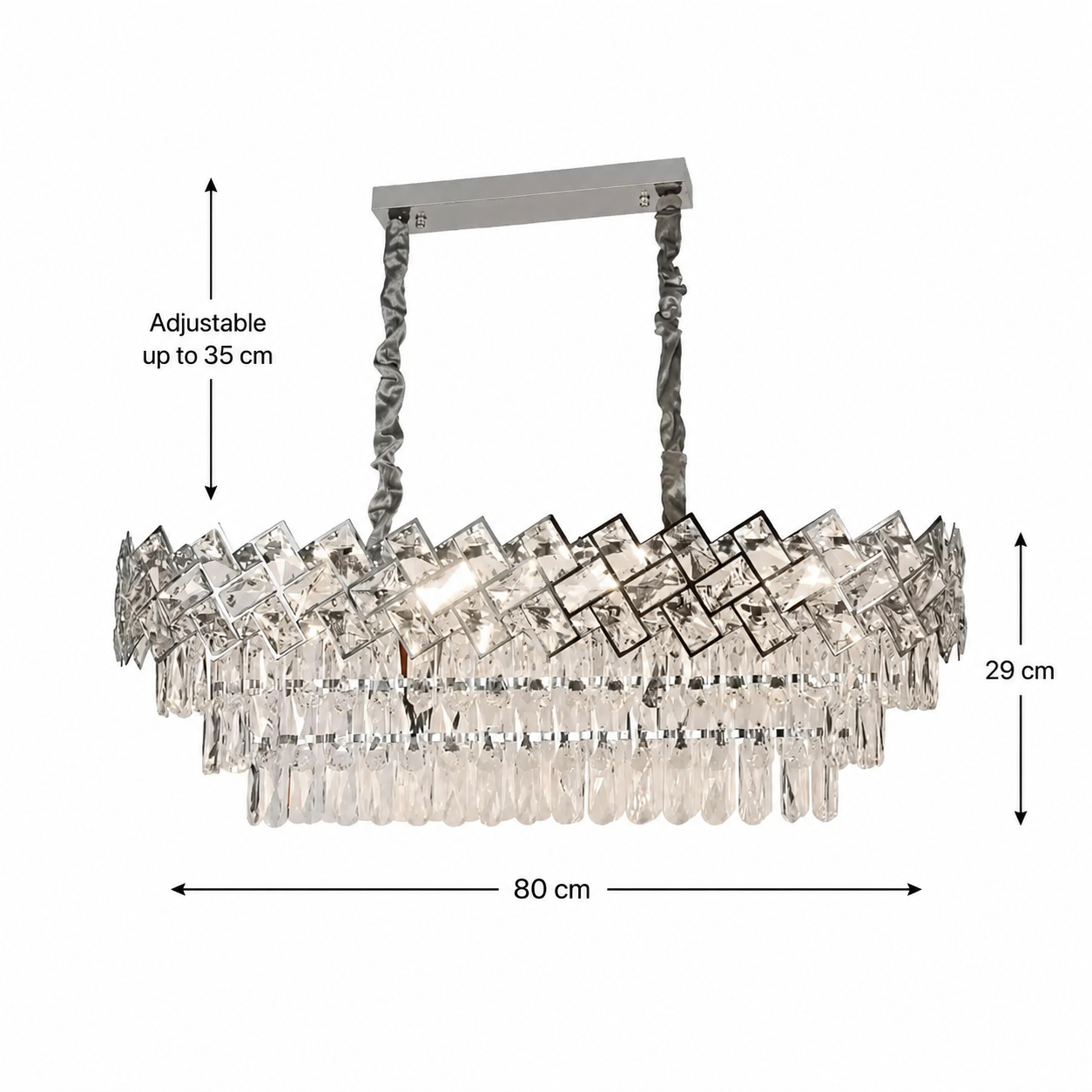 Candelabru Cristal WINDSOR Regalis 10xE14, Crom Lucios, Inaltime Reglabila Candelabre Cristal Default Title Alessandro Design