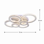 Lustra LED cu telecomanda si cristal NOVA ROTONDA RGB 145W, 6 Cercuri, lumina Rece/Calda/Neutra, Dimabila, Alb Lustre LED Cristal Default Title Alessandro Design