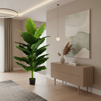 Plantă Artificială Tip Bananier Musa, 150 cm, Verde