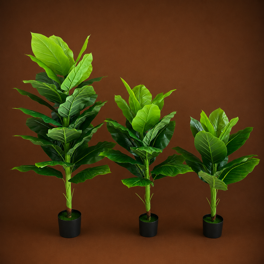 Plantă Artificială Tip Bananier Musa, 130 cm, Verde